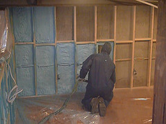 spray foaming the basement